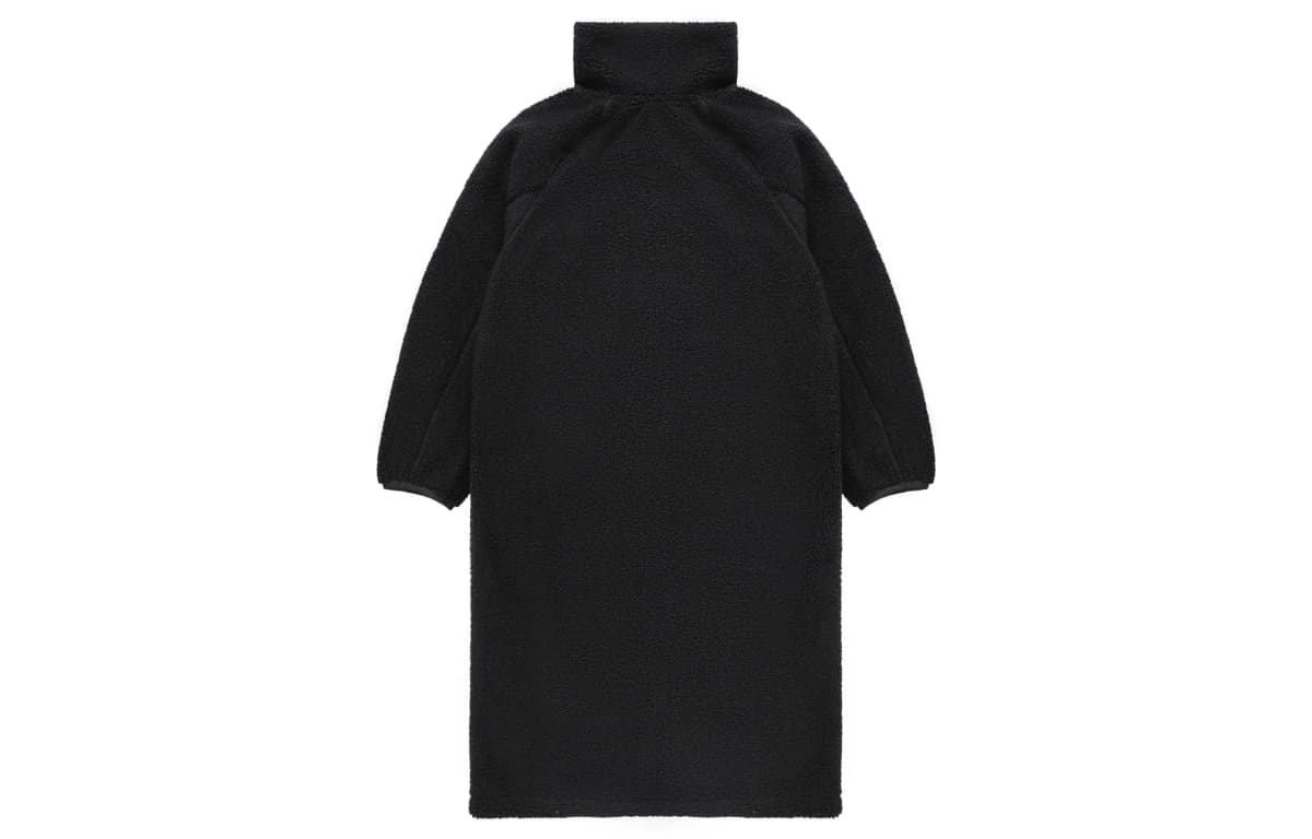 New Balance Long Fleece Shearling Coat Women's Black 2