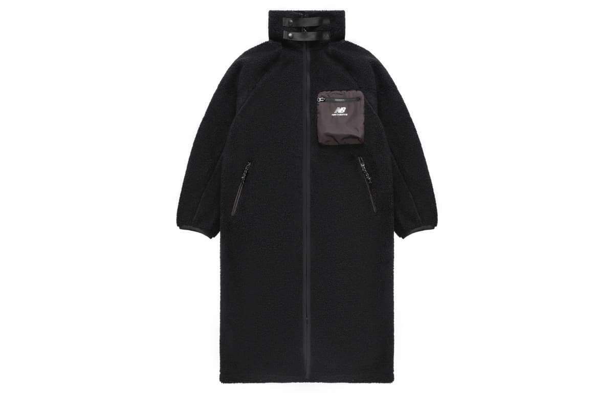 New Balance Long Fleece Shearling Coat Women's Black