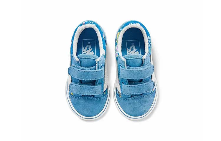 Vans Old Skool V Uşaq Ayaqqabısı Mavi/Ağ 3