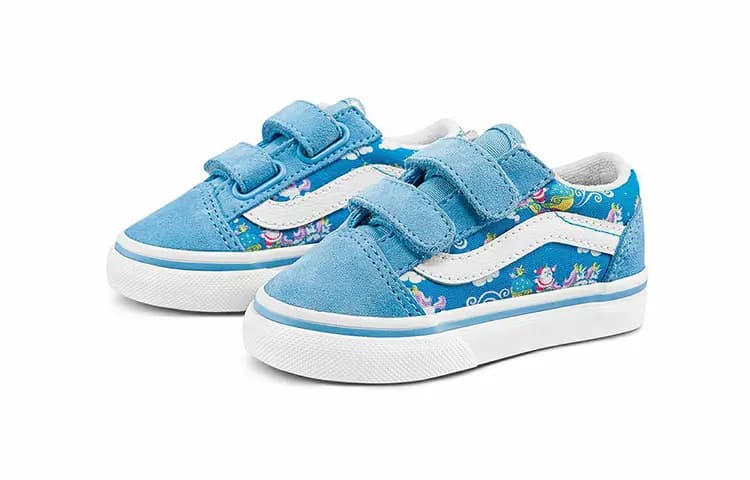 Vans Old Skool V Uşaq Ayaqqabısı Mavi/Ağ 2