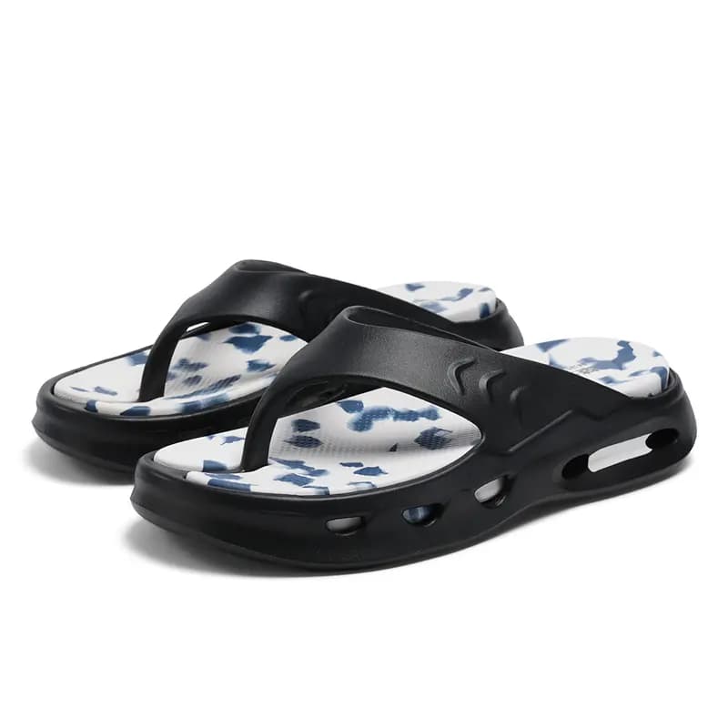 Mulinsen Dormitory Hand-Painted Premium Fashion Trendy Minimalist Refreshing Classic Simple Comfortable Home Travel Beach Convenient Thick Sole Heightening Non-Slip Anti-Wear Anti-Odor Breathable Lightweight Cushioned Soft Flip-Flops Men's 5
