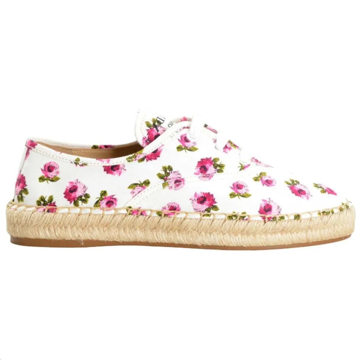 PRADA Flats Lace-Up Fisherman Shoes Women's White-Red 2