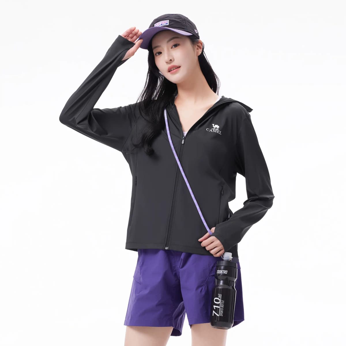 CAMEL Jelly Series Ice Mint Original Yarn UPF2000+ Heat-Blocking Breathable Cooling Hooded Sun Protection Jacket Women's 12