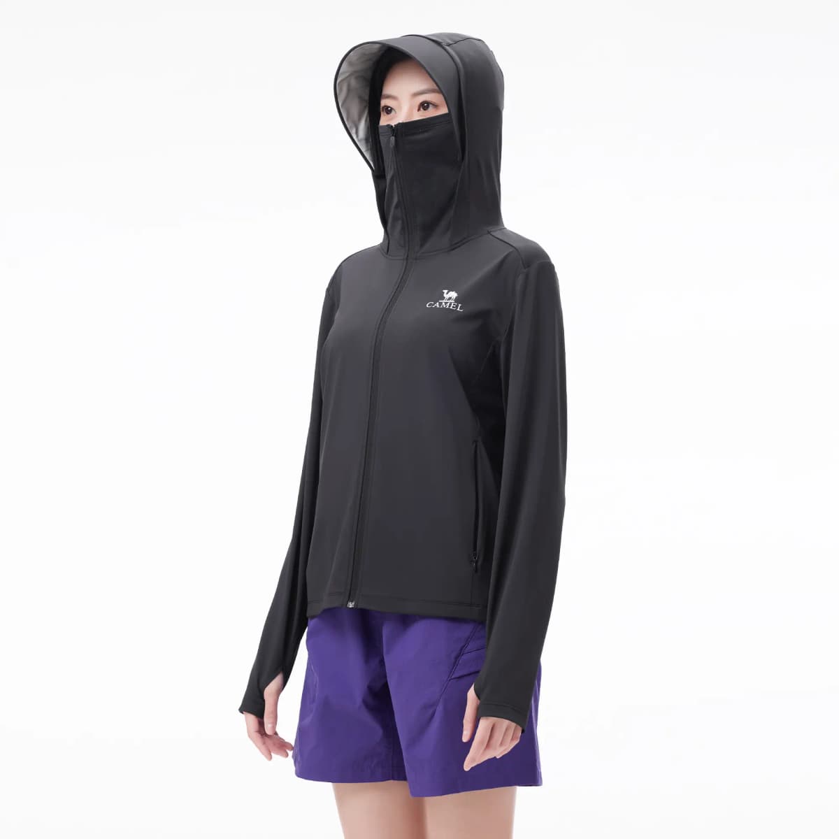 CAMEL Jelly Series Ice Mint Original Yarn UPF2000+ Heat-Blocking Breathable Cooling Hooded Sun Protection Jacket Women's 11