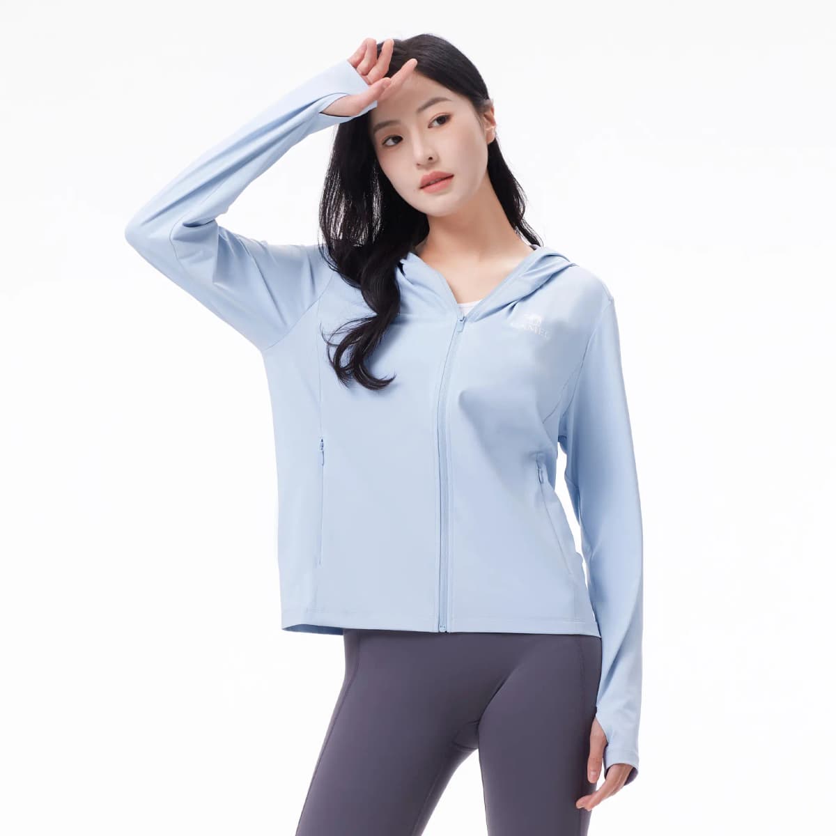 CAMEL Jelly Series Ice Mint Original Yarn UPF2000+ Heat-Blocking Breathable Cooling Hooded Sun Protection Jacket Women's 3