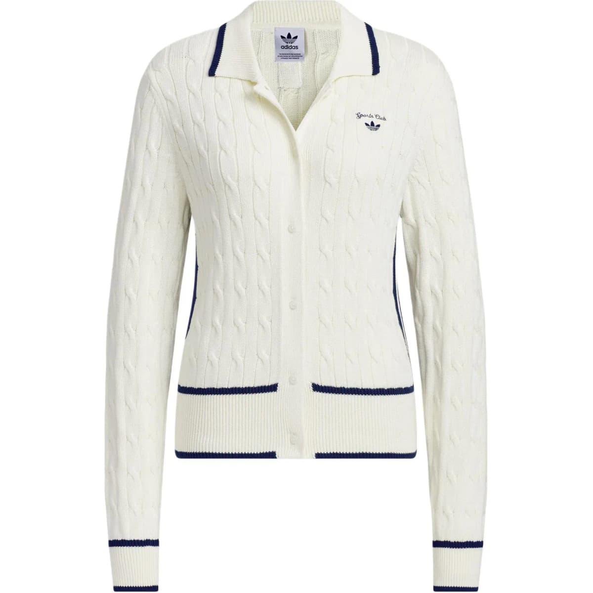 adidas Originals RETROCARDIGAN SS25 SPORTY CLUB Qadın Kardiqan Jade/Ağ