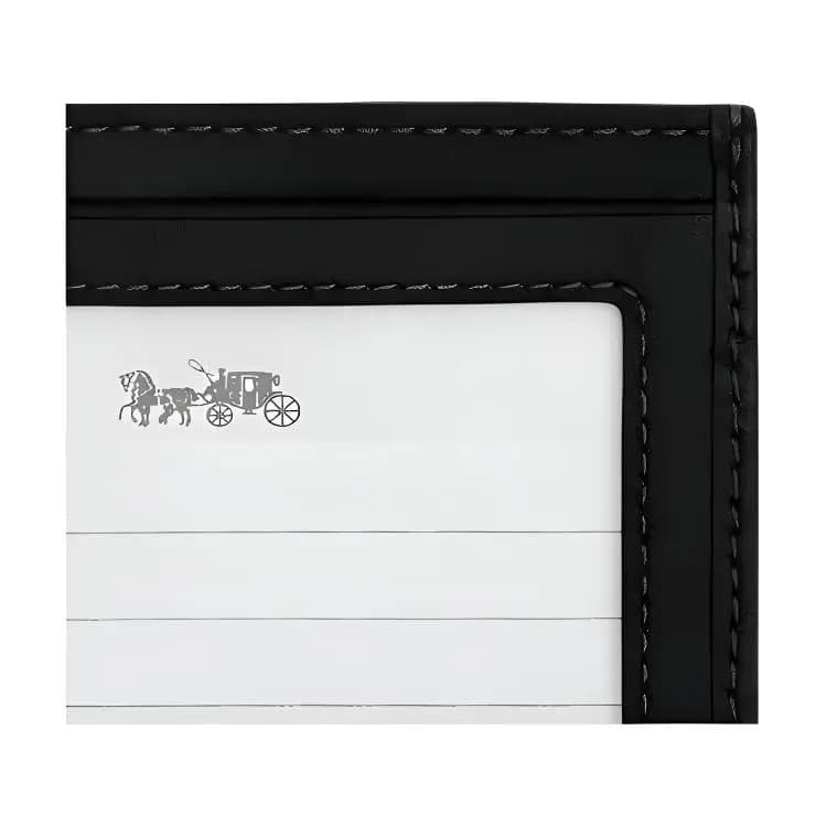 COACH 10 Slim Dəri Kart Saxlayıcı Kişi Gümüşü/Qara 5