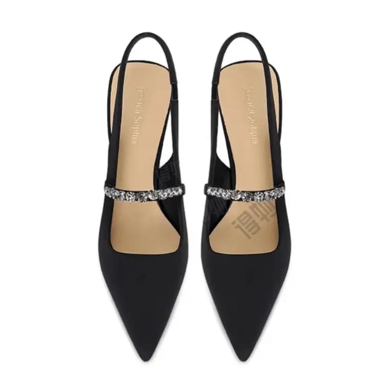 JESSICA SOPHIA Shiny Crystal Versatile Personality Elegant Ankle Strap Sandals Women's 5
