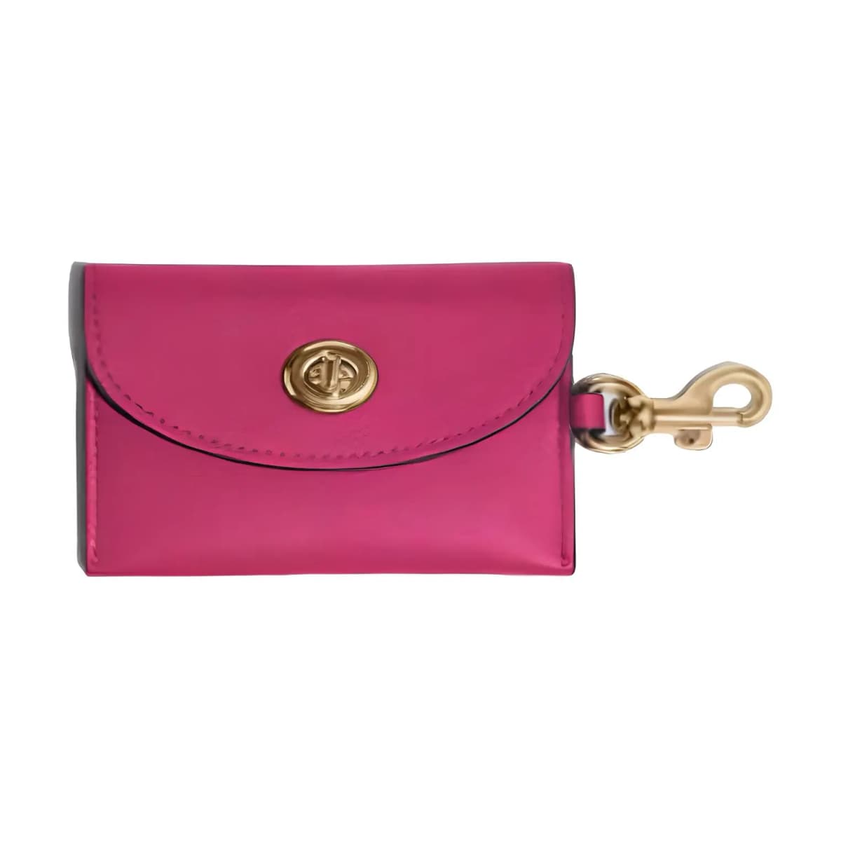 COACH 10 Charm Dəri Kart Qabı Qadın Gül Qırmızı