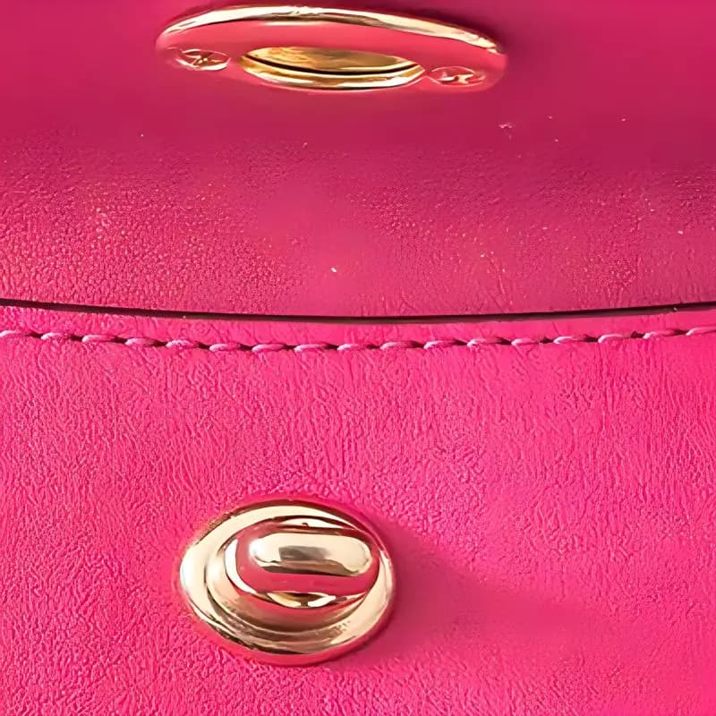 COACH 10 Charm Leather Card Case Women's Rose Red 4