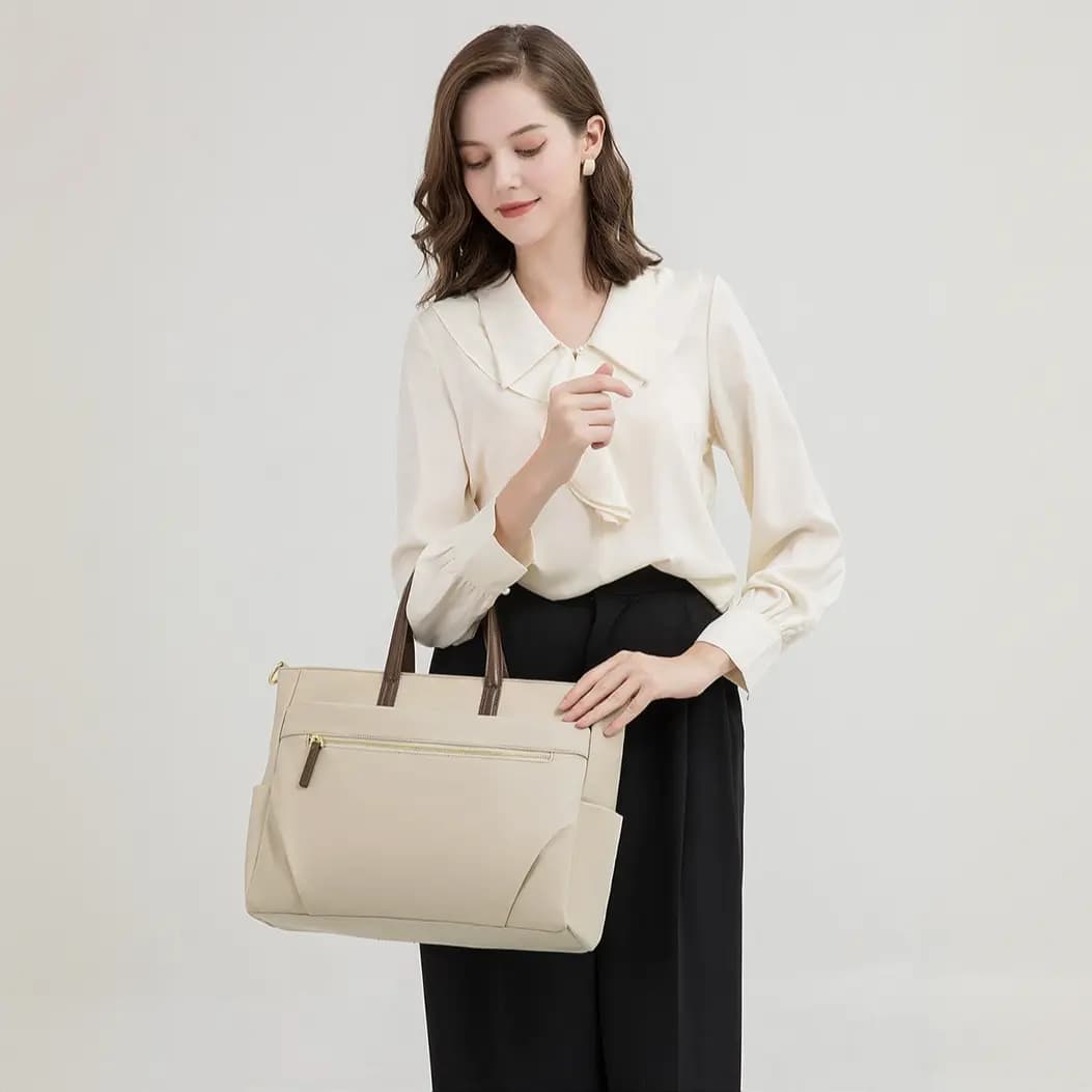 PAYOT Laptop Çantası Unisex Bej/Qara 4