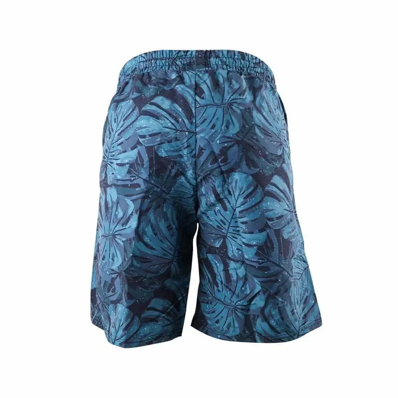 Li-Ning Quick-Dry Loose Casual Swim Trunks Men's Fluorescent Blue Floral 5