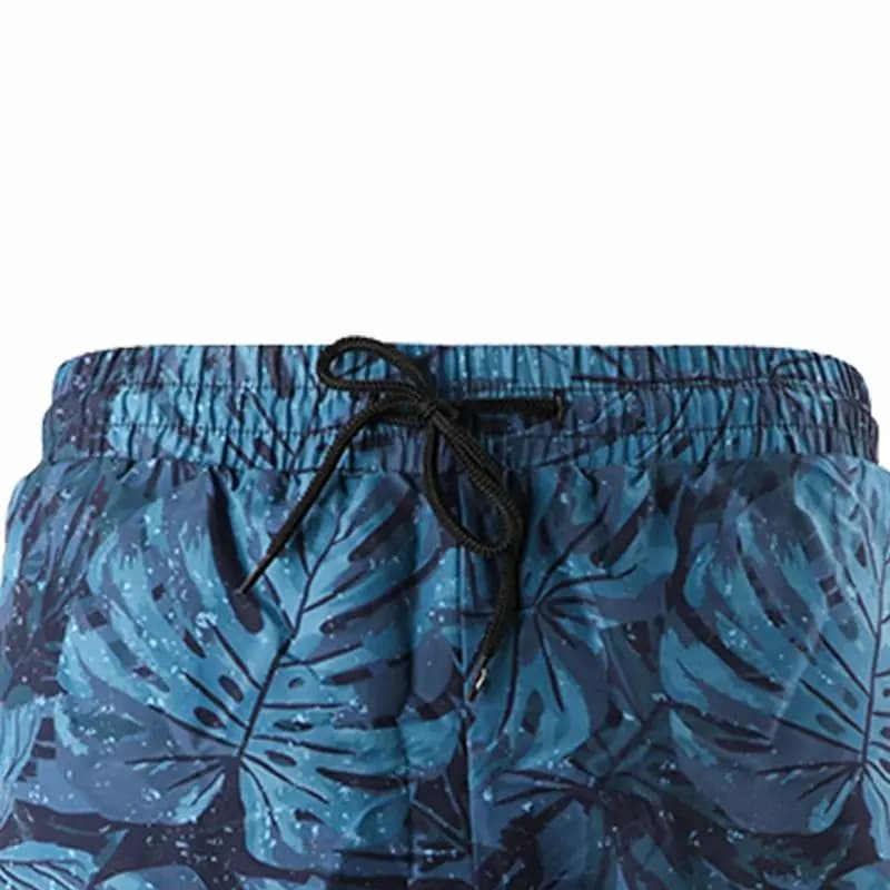 Li-Ning Quick-Dry Loose Casual Swim Trunks Men's Fluorescent Blue Floral 3