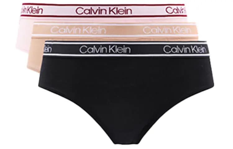 CK/Calvin Klein Jacquard Logo Hipster Qadın Alt Paltarı 3-lü Çoxrəngli