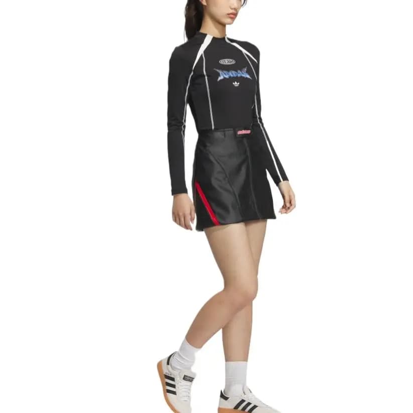 adidas originals SS25 Sports Lifestyle Qadın Dəri Ətəyi Qara 4