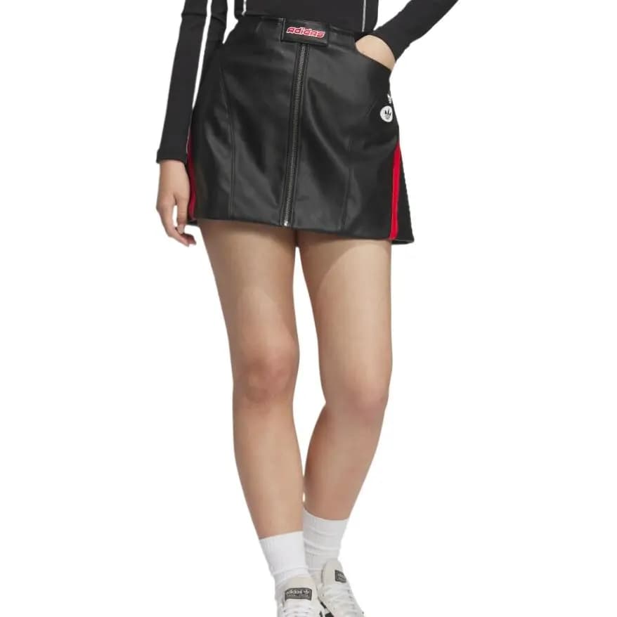 adidas originals SS25 Sports Lifestyle Qadın Dəri Ətəyi Qara 2