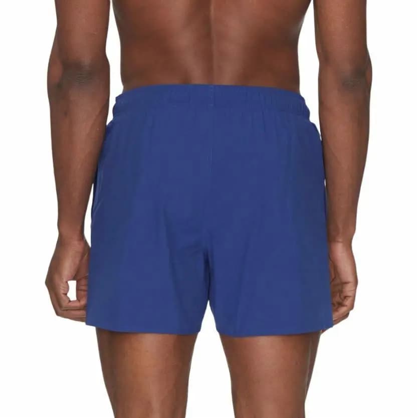 EMPORIO ARMANI Solid Color Logo Drawstring Swim Trunks Men's Blue 2