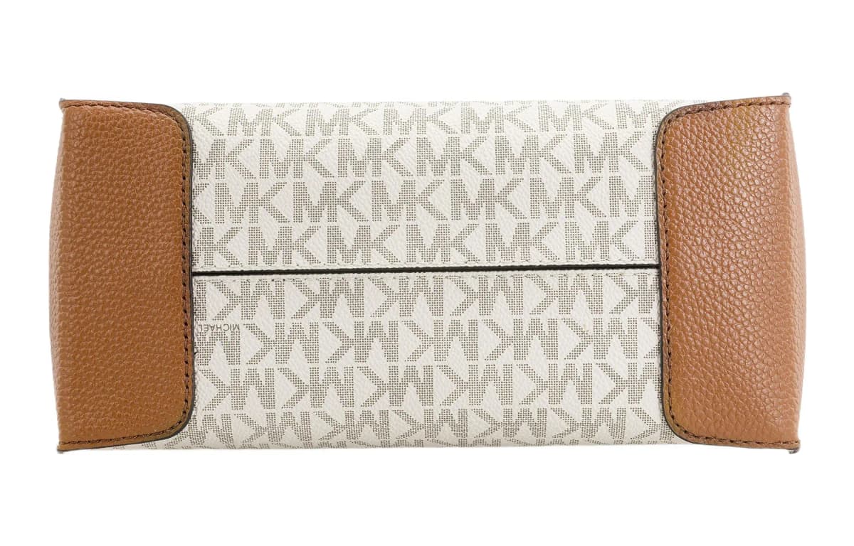 MICHAEL KORS Cow Leather Artificial Leather Trunk Bag Handbag Shoulder Bag Medium Size Women's Vanilla White 4