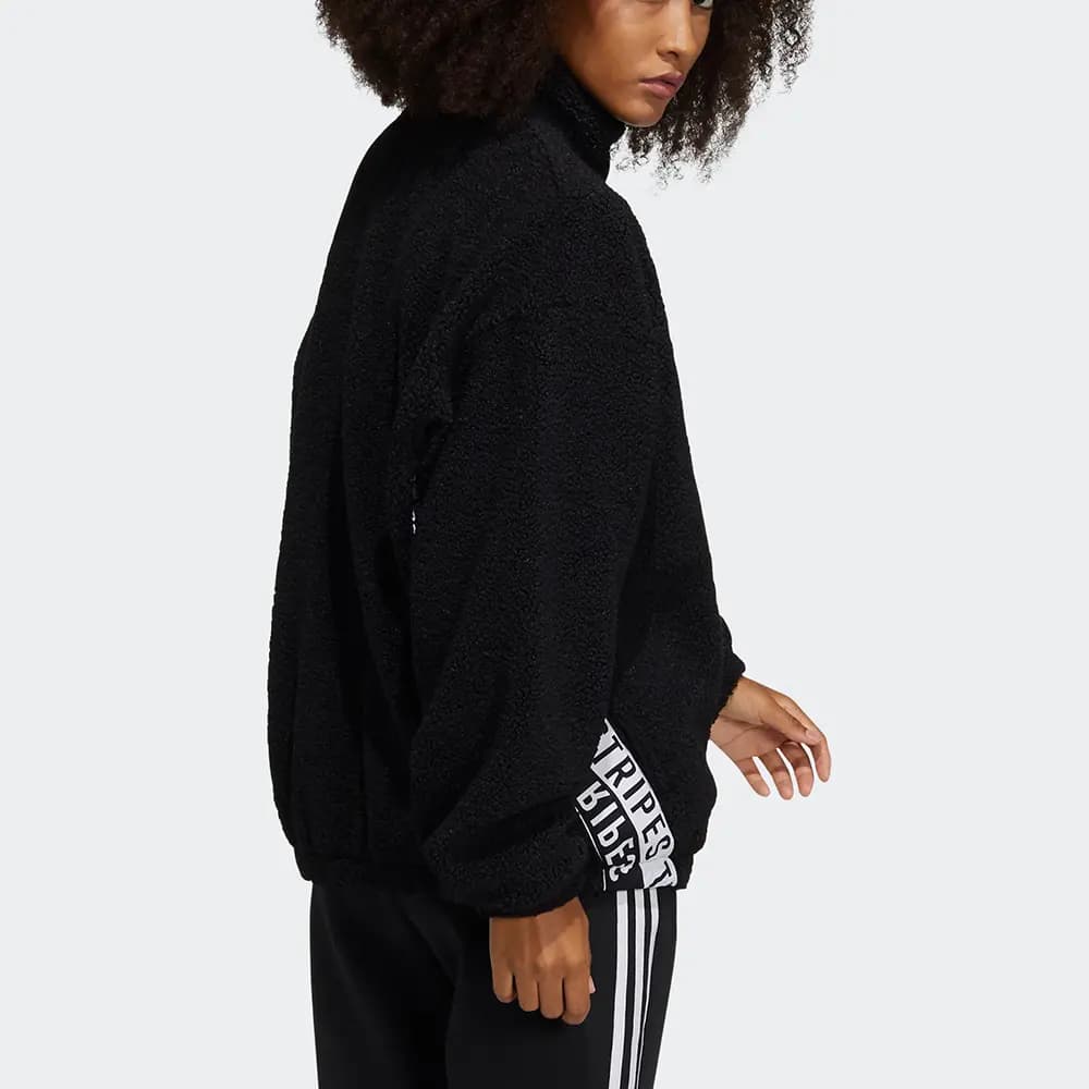 adidas W Boa Jacket Casual Sport Stand Collar Jacket Coat Women's Black 4