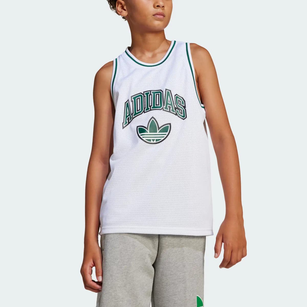 adidas Originals Tank Top Brand Logo Letter Classic Sports Sleeveless White Youth 2