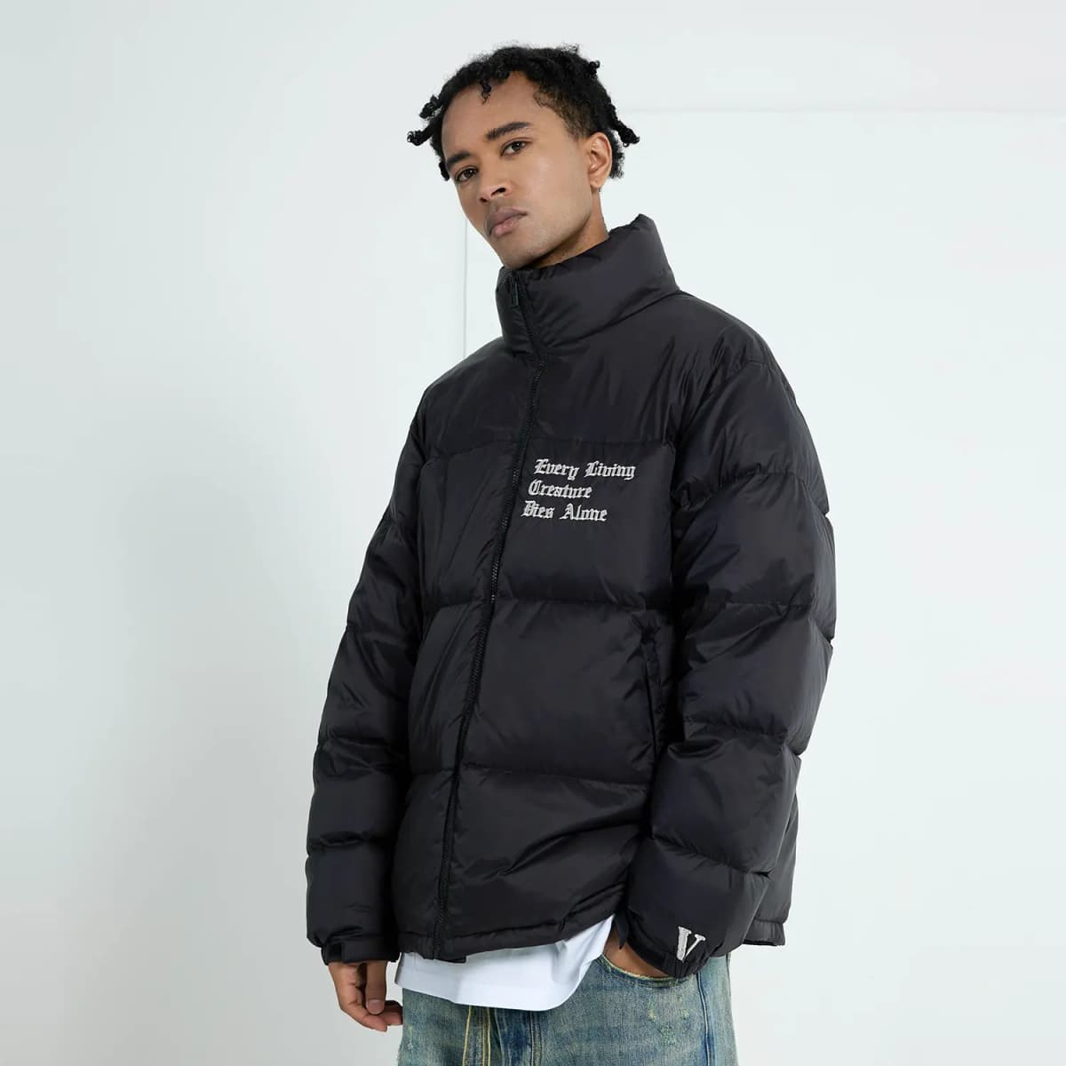 VLONE Unisex Pencək Qara/Gümüşü 5