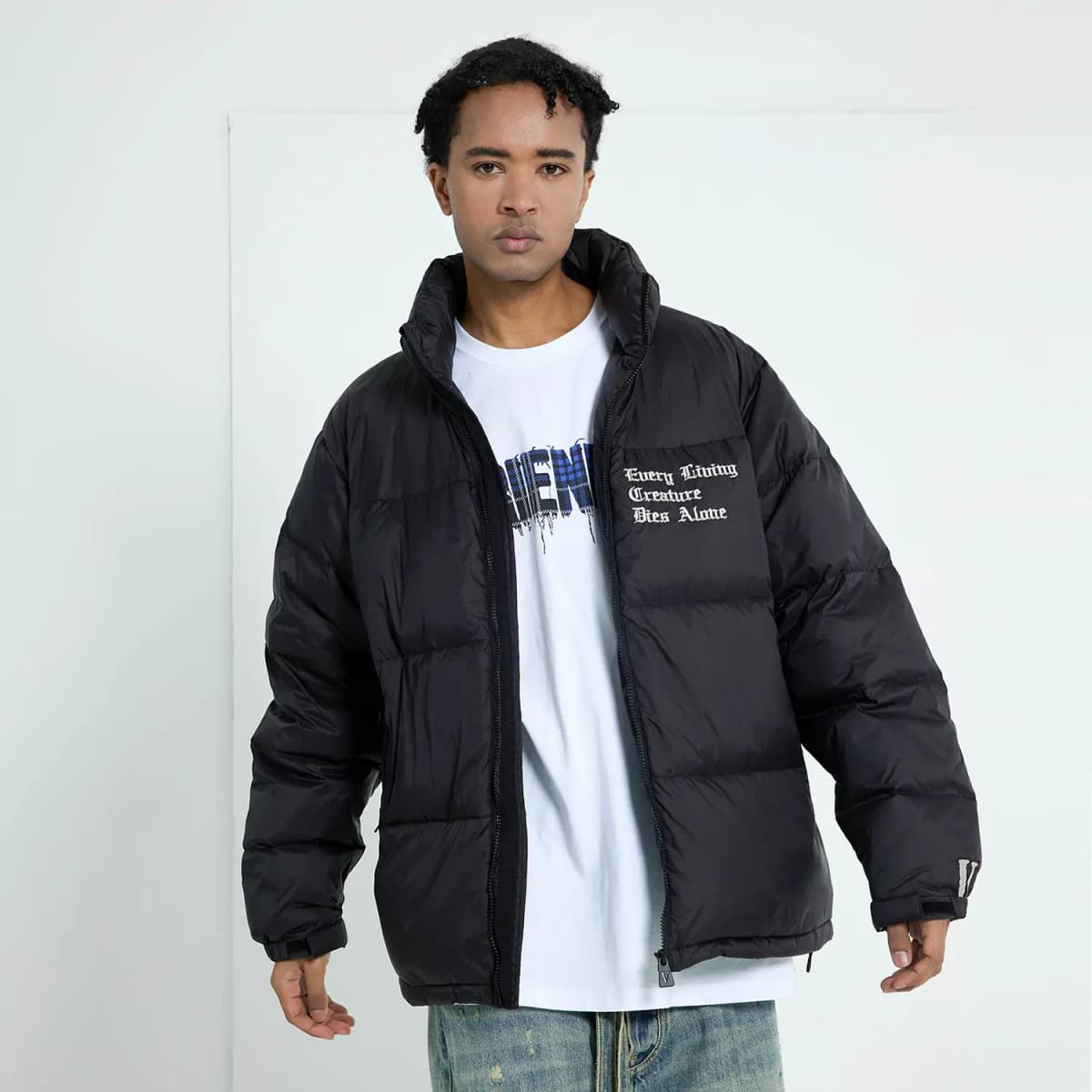 VLONE Unisex Pencək Qara/Gümüşü 7
