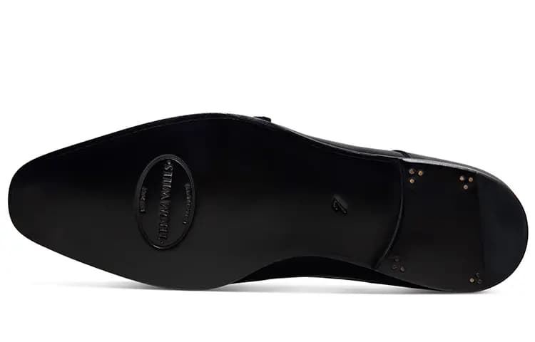 THOM WILLS Business Commute Versatile Calfskin Monk Shoes Dress Shoes Men's Black 5