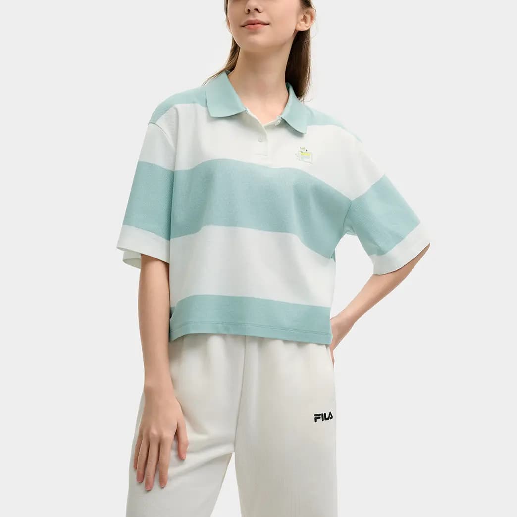 FILA x MAISON KITSUNE ORIGINALE Qadın Polo Köynəyi Boz-Yaşıl 4