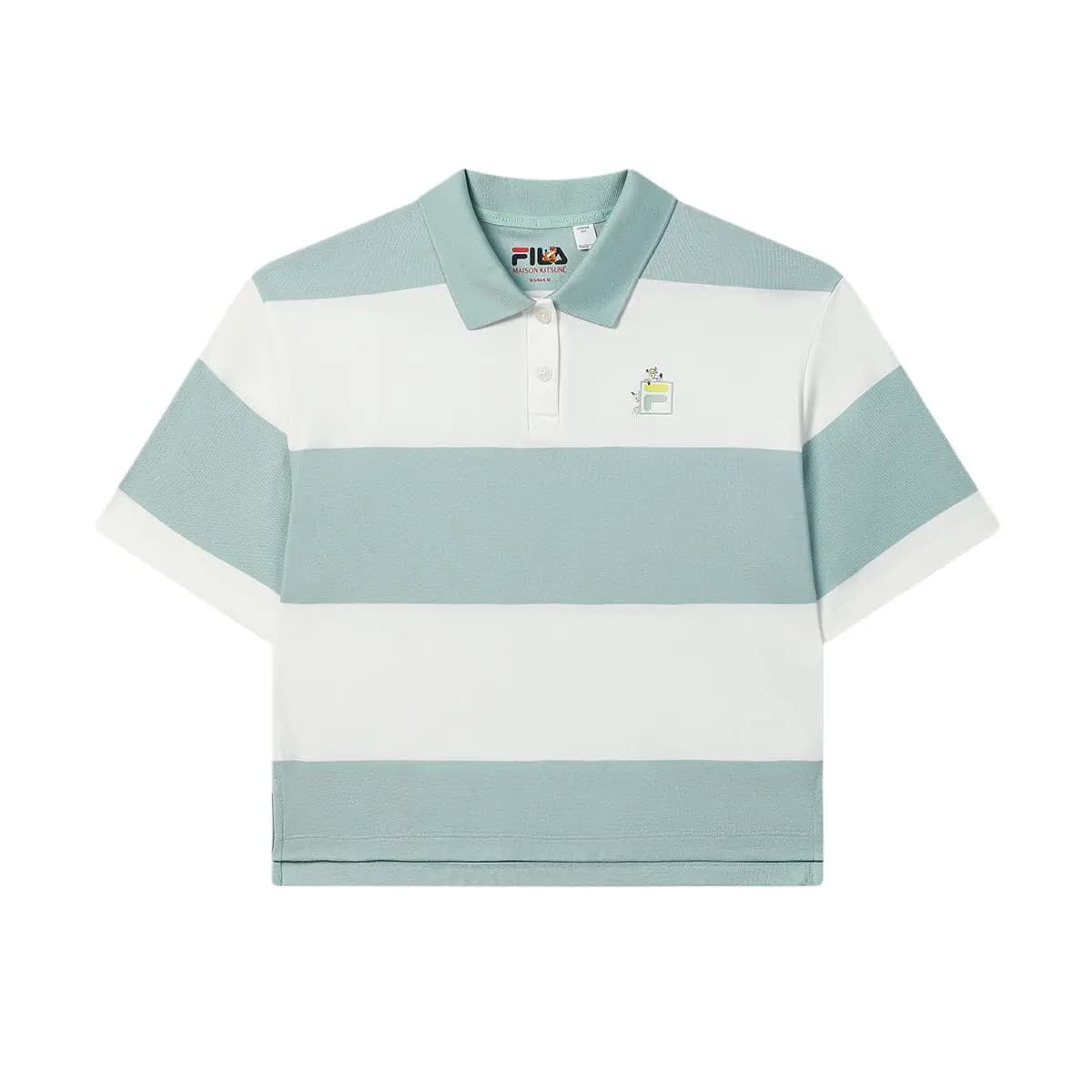 FILA x MAISON KITSUNE ORIGINALE Qadın Polo Köynəyi Boz-Yaşıl
