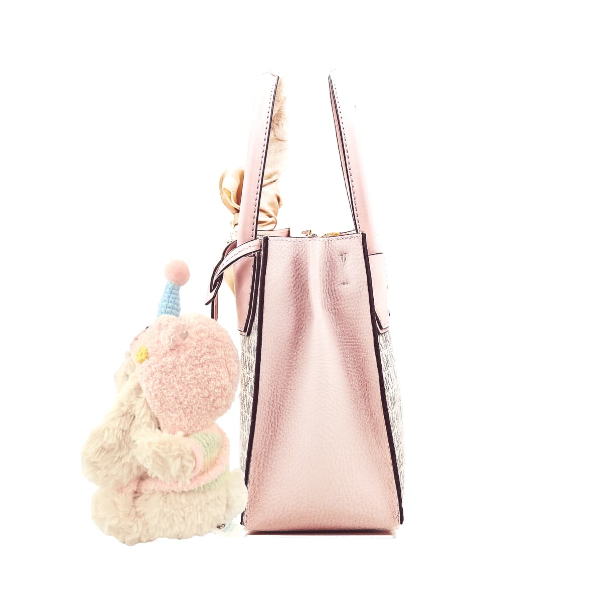 【Custom Bag】 MICHAEL KORS KORS Series Artistic Elegant Sweet Lovely Tote Bag Shopping Bag Crossbody Shoulder Bag Cow Leather Handbag Unisex Light Pink 8