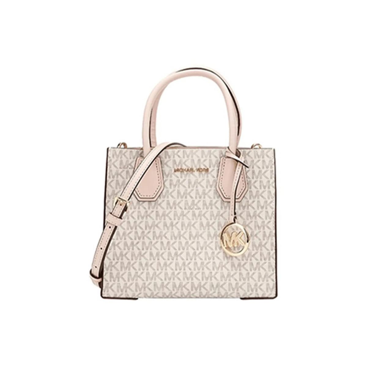 【Custom Bag】 MICHAEL KORS KORS Series Artistic Elegant Sweet Lovely Tote Bag Shopping Bag Crossbody Shoulder Bag Cow Leather Handbag Unisex Light Pink 5