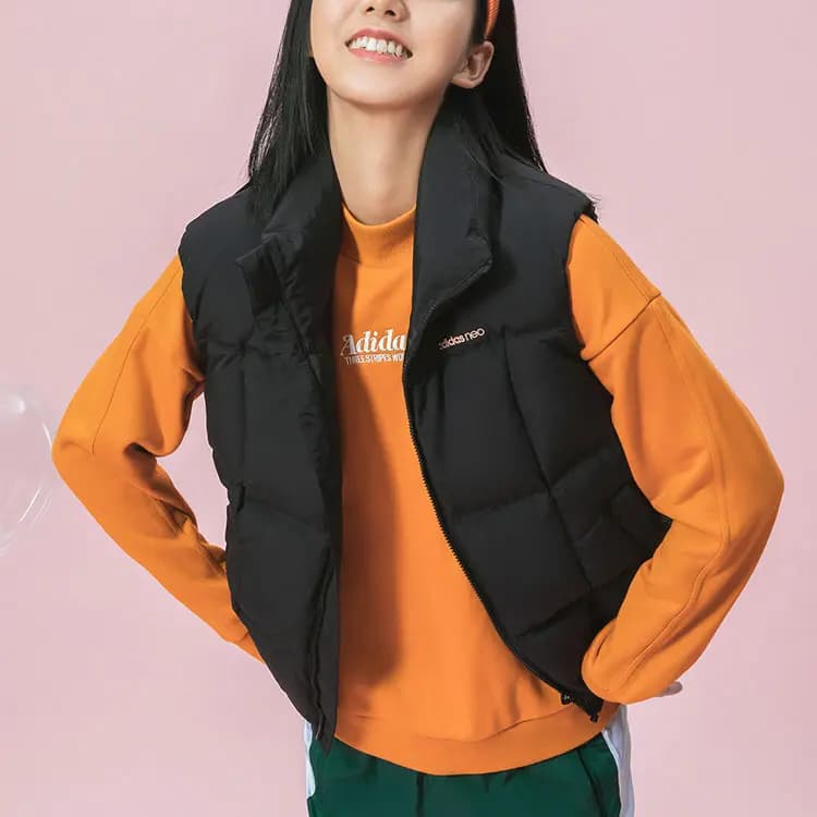 adidas Neo Octjkt Vest Dwn Solid Color Down Vest Women's Black 2