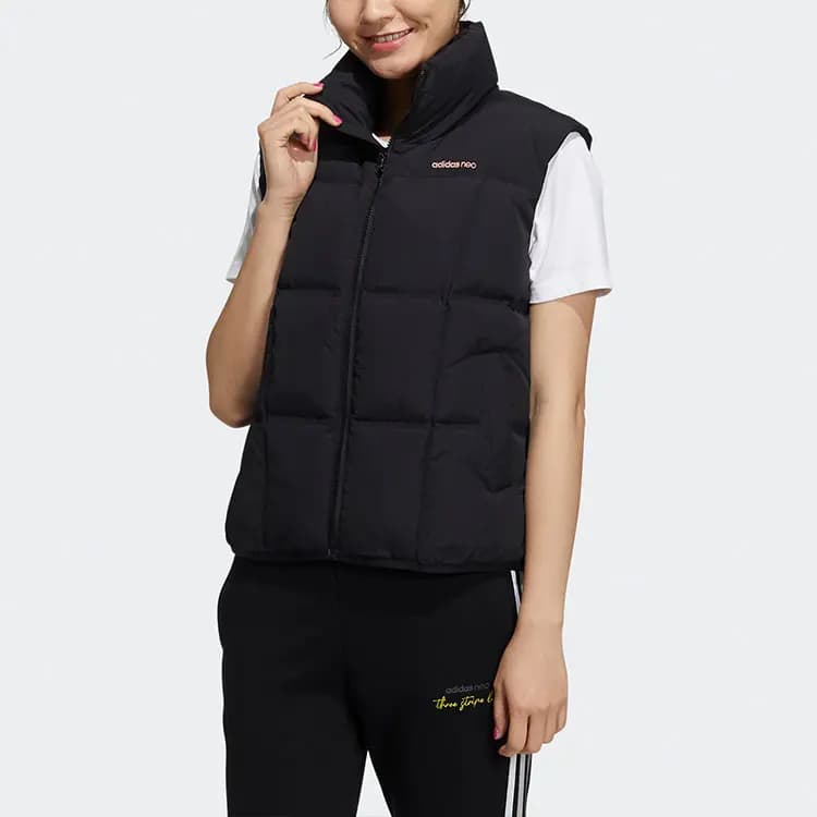 adidas Neo Octjkt Vest Dwn Solid Color Down Vest Women's Black 5