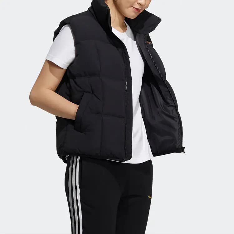adidas Neo Octjkt Vest Dwn Solid Color Down Vest Women's Black 6