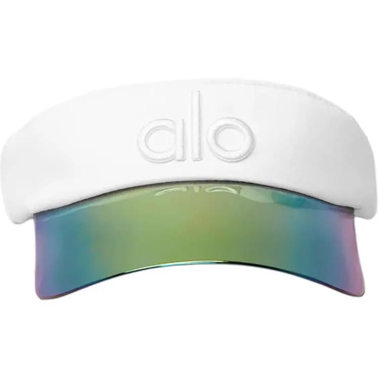 alo yoga Logo Dizaynlı Polyester Günəş Şlyapası Unisex Ağ 2