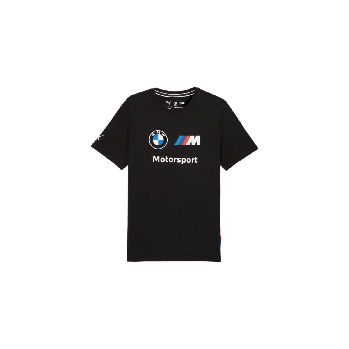 PUMA BMW M MOTORSPORT ESSENTIALS Men's Solid Color Short-Sleeve Racing T-Shirt, Comfortable Fashion Soft Versatile, Black