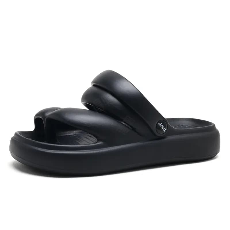 Jeep Fashion Trendy Flip Flops Unisex Black 3
