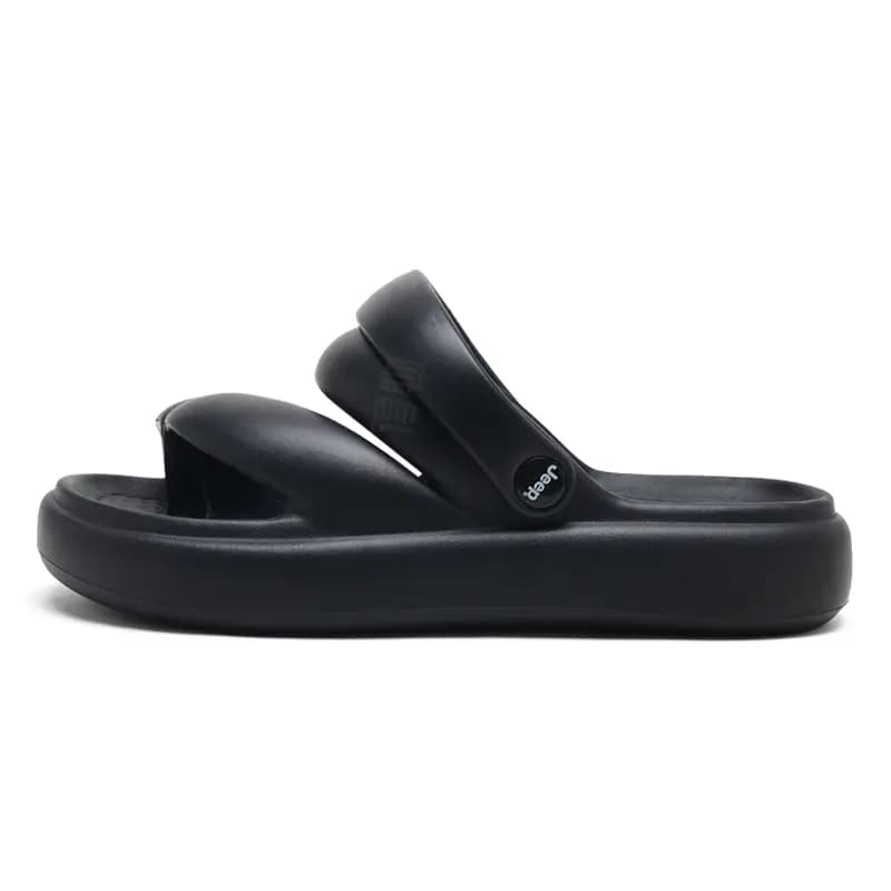 Jeep Fashion Trendy Flip Flops Unisex Black 2