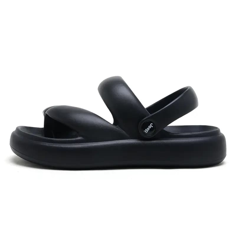 Jeep Fashion Trendy Flip Flops Unisex Black