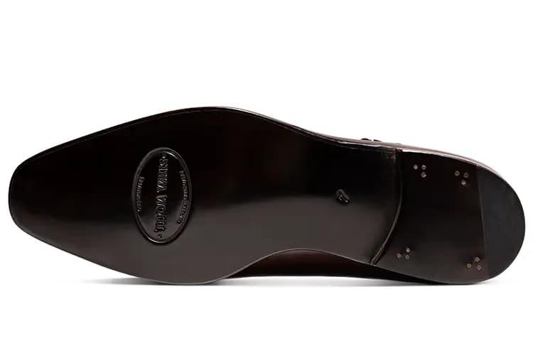 THOM WILLS British Style Buckle Monk Shoes Dress Shoes Men's Dark Brown Polished 5