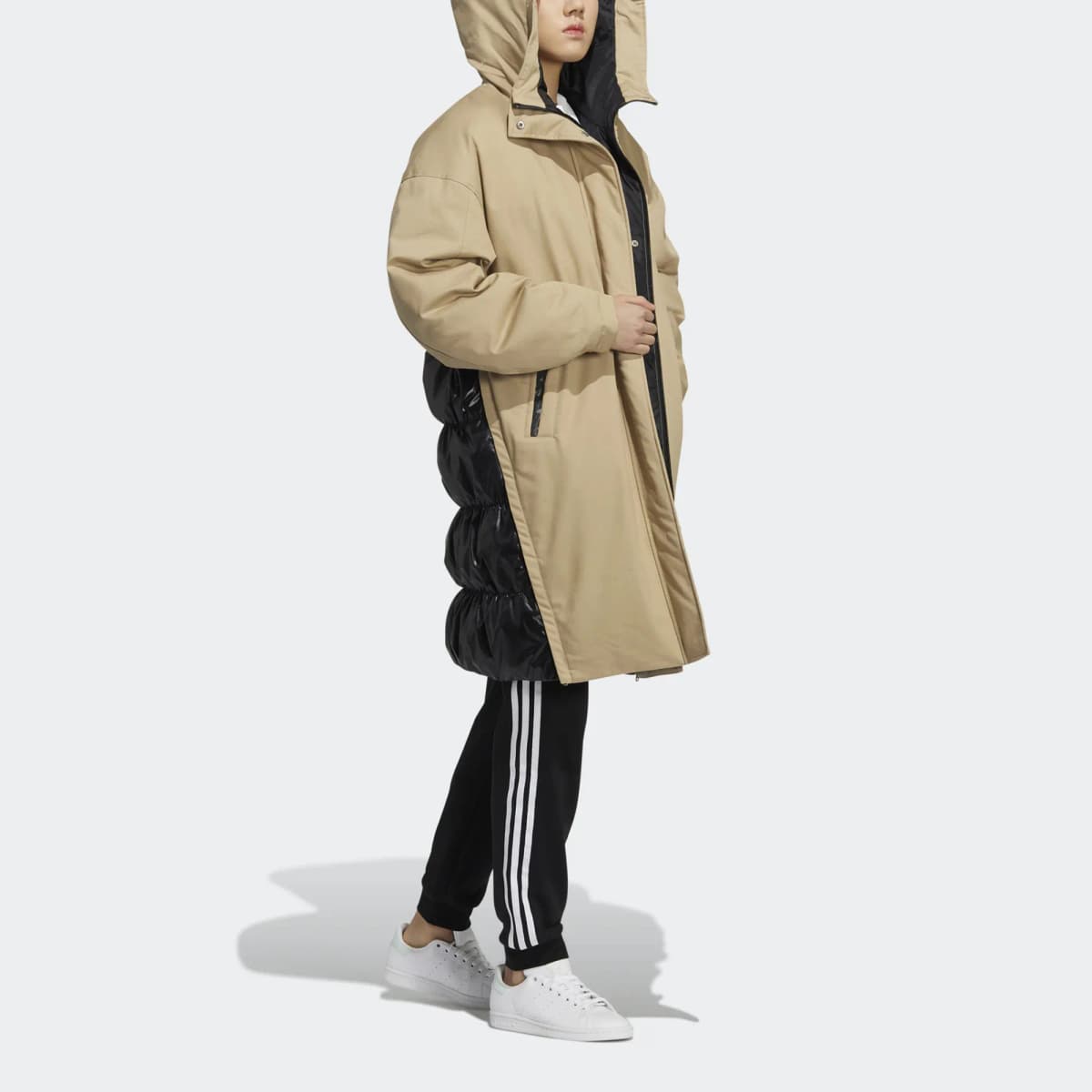 adidas Originals Layered Parka Qadın Pux gödəkçəsi Xaki 6