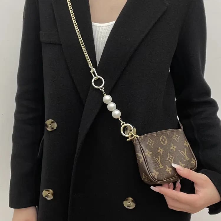 Luxury Care Artisan Workshop Copper Modified One Shoulder Underarm Crossbody Bag With Gold Chain Unisex 3