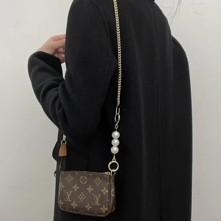 Luxury Care Artisan Workshop Copper Modified One Shoulder Underarm Crossbody Bag With Gold Chain Unisex 5