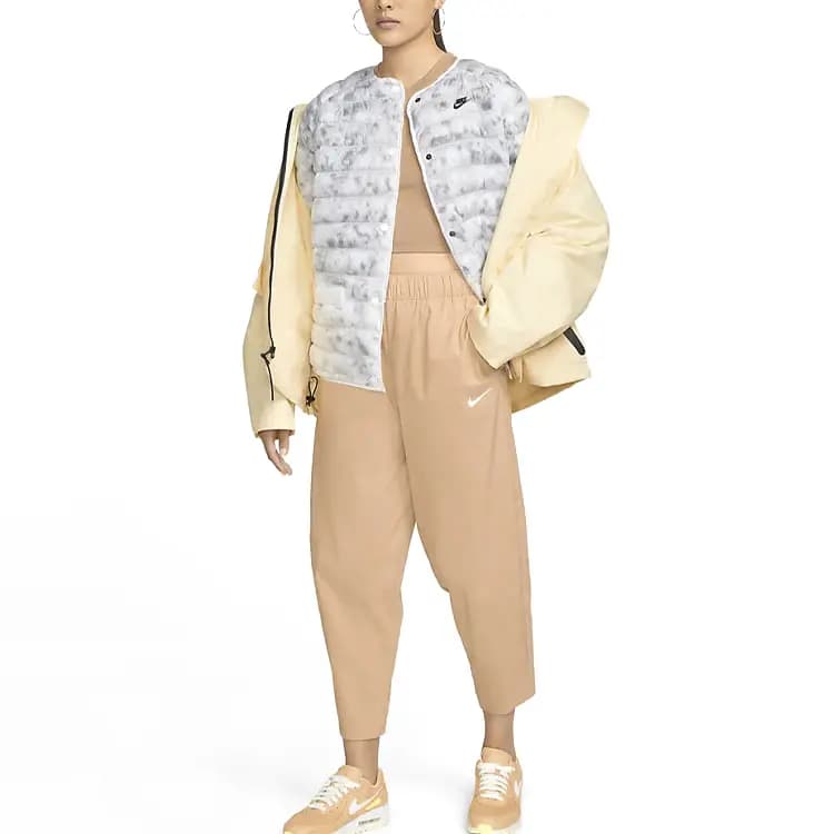 Nike Puffer Jacket Winter Women's Beige Yellow 5