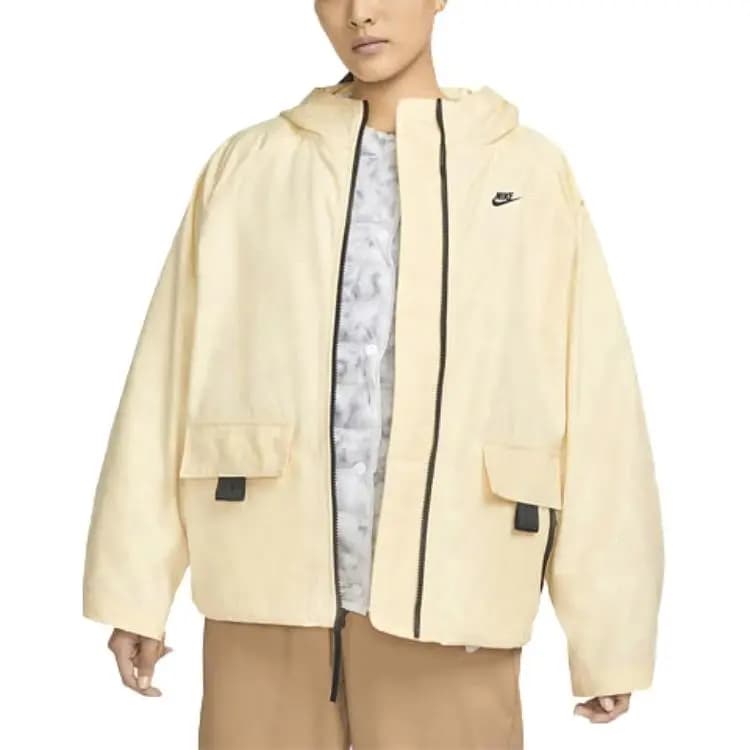 Nike Puffer Jacket Winter Women's Beige Yellow 8