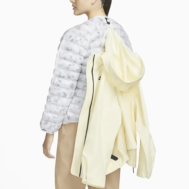 Nike Puffer Jacket Winter Women's Beige Yellow 7