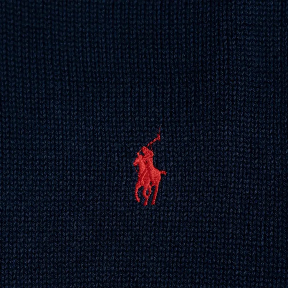 Polo Ralph Lauren FW24 Solid Color Pony Embroidered High Neck Long Sleeve Knit Sweater Men's Navy Blue 4