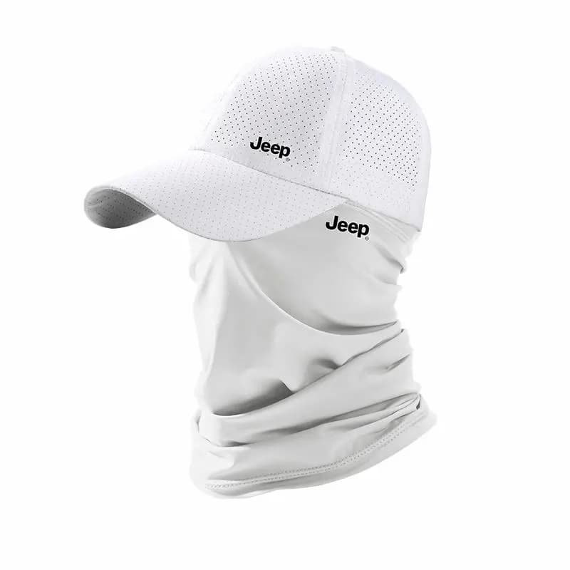 All-Day Cool Jeep Sun Shield Full Face UV Protection Mask Neck Guard Integrated Neck Cover Mesh Breathable Baseball Cap Cycling Fishing Mountaineering Sports Quick-Dry Thin Sun Mask Men's 4