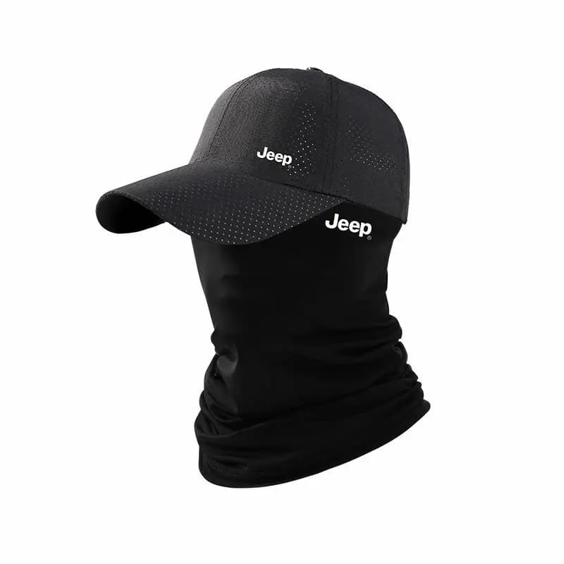 All-Day Cool Jeep Sun Shield Full Face UV Protection Mask Neck Guard Integrated Neck Cover Mesh Breathable Baseball Cap Cycling Fishing Mountaineering Sports Quick-Dry Thin Sun Mask Men's 5