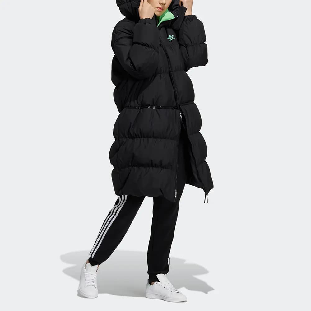Adidas Originals LONG ZIP DOWN Qadın Puffer Pencəyi Qara 4